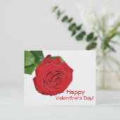 赤ローズバレンタインデーのはがき シーズンポストカード (スタンド正面)