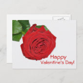 赤ローズバレンタインデーのはがき シーズンポストカード (正面/裏面)