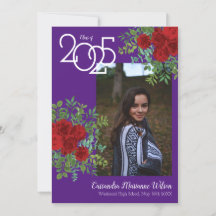 赤ローズパープル写真卒業発表