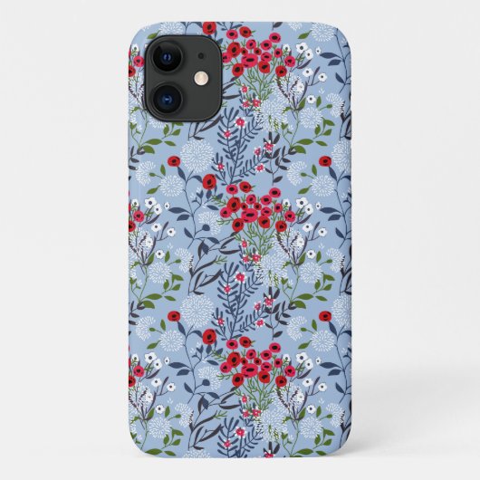 赤ローズブルーホワイトブロッサム Case-Mate iPhoneケース (裏面)