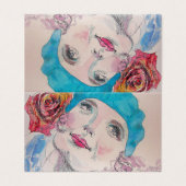 赤ローズベレーの水色カードセット付き女の子 (外部フラット)