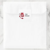 赤ロータリー電話 スクエアシール (バッグ)