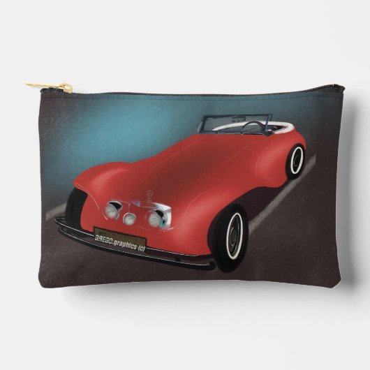 赤ロードスター小袋 アクセサリーポーチ (正面)