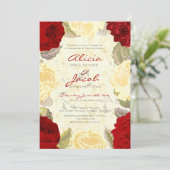 赤ロ絵を描ーズ結婚式招待状 招待状 (スタンド正面)