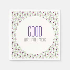 赤ワイお洒落ンガラスイラストレーション模様 スタンダードカクテルナプキン