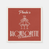 赤ワイお洒落ンドールバチェロレッテ名ナプキン スタンダードカクテルナプキン (正面)