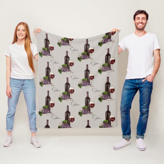 赤ワイパーソナライズされたンパターン フリースブランケット (インサイチュ)