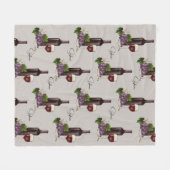 赤ワイパーソナライズされたンパターン フリースブランケット (正面(横))