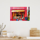 赤ワイフランスのンショップウォーター色 ポスター (キッチン)