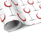 赤ワイモダンングラス柄ギフト ラッピングペーパー (ロールコーナー)