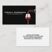赤ワインがグラスに注ぐ 名刺 (正面/裏面)