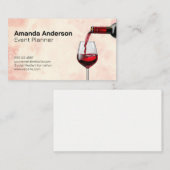 赤ワインがグラスに注ぐ 名刺 (正面/裏面)