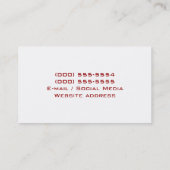 赤ワインが付いているワイングラス 名刺 (裏面)