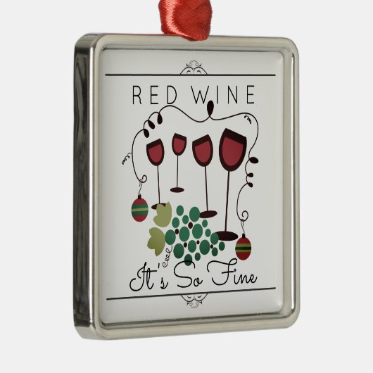 赤ワインそうグルメの素晴らしクリスマスオーナメント メタルオーナメント (右)