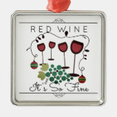 赤ワインそうグルメの素晴らしクリスマスオーナメント メタルオーナメント (正面)