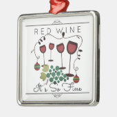 赤ワインそうグルメの素晴らしクリスマスオーナメント メタルオーナメント (左)