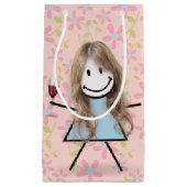 赤ワインで女の子を突き刺す スモールペーパーバッグ (正面)