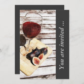 赤ワインとイチジクのワインテイスティング披露宴招待状 招待状 (正面/裏面)