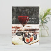 赤ワインとイチジクのワインテイスティング披露宴招待状 招待状 (スタンド正面)