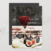 赤ワインとイチジクのワインテイスティング披露宴招待状 招待状 (正面/裏面)