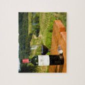 赤ワインとグラスのボトル ジグソーパズル (縦)