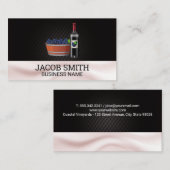 赤ワインとグレープバケット |絹のカーテン 名刺 (正面/裏面)