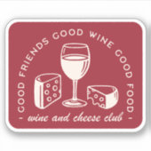 赤ワインとチーズ好きの美学 シール (正面)