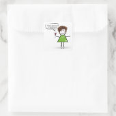 赤ワインとパーティーの女の子をスティック スクエアシール (バッグ)