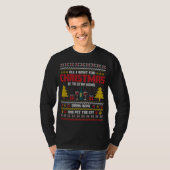 赤ワインと猫のオーナークリスマス Tシャツ (正面フル)
