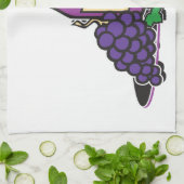 赤ワインと紫ブドウ キッチンタオル (折り畳み)
