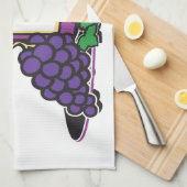 赤ワインと紫ブドウ キッチンタオル (四つ折り)