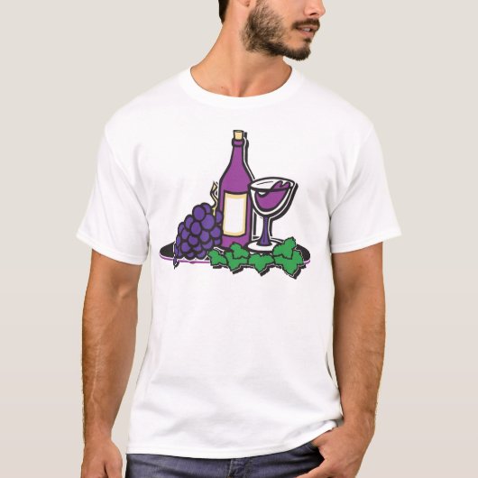 赤ワインと紫ブドウ Tシャツ (正面)