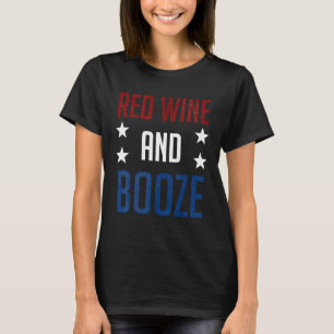 赤ワインと酒に愛国的なスター飲み込みグラフ Tシャツ