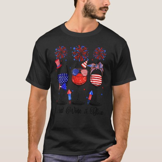 赤ワインと青ワイン7月の4th赤ワイン&Bl Tシャツ (正面)