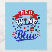 赤ワインと青 ワインラベル (シングルラベル)