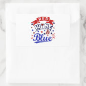 赤ワインと青 長方形シール (バッグ)