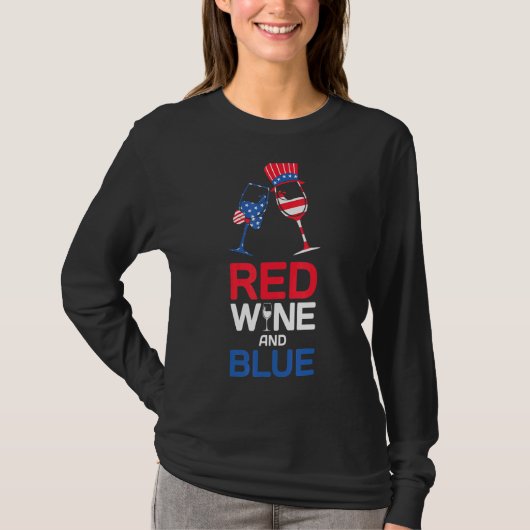 赤ワインと7月の青4日の飲酒 Tシャツ (正面)