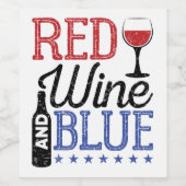 赤ワインと7月4日の飲み物 ワインラベル (シングルラベル)