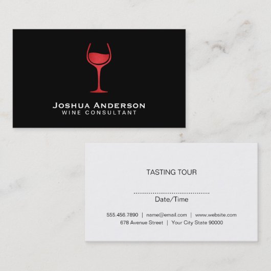 赤ワインのアイコン 名刺 (正面/裏面)