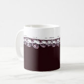 赤ワインのアルコール紫の白 コーヒーマグカップ (正面左)