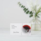 赤ワインのガラスケイタリングビジネスカード 名刺 (スタンド正面)