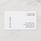 赤ワインのガラスケイタリングビジネスカード 名刺 (裏面)