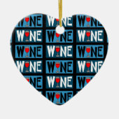 赤ワインのガラスパターン セラミックオーナメント (正面)