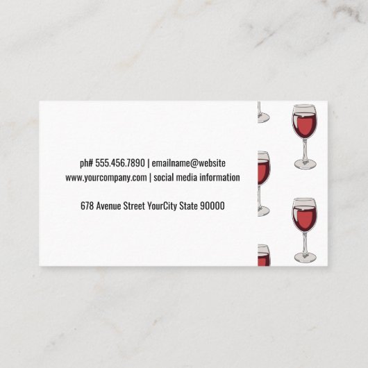 赤ワインのガラスパターン 名刺 (裏面)