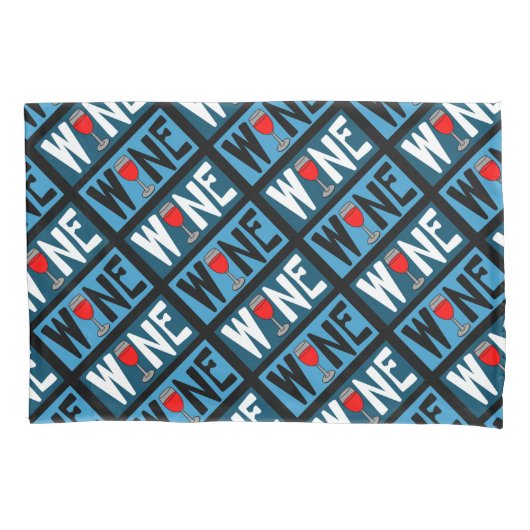 赤ワインのガラスパターン 枕カバー (正面)