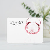 赤ワインのガラス披露宴RSVP 出欠カード (スタンド正面)