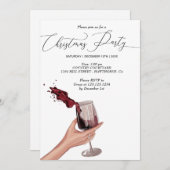 赤ワインのクリスマスパーティー 招待状 (正面/裏面)