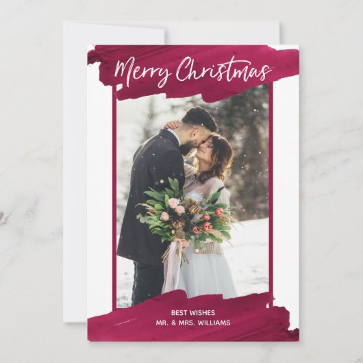 赤ワインのクリスマス絵を描の写真 | シーズンカード (正面)