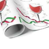 赤ワインのクリスマス ラッピングペーパー (ロールコーナー)