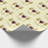 赤ワインのクリスマス ラッピングペーパー (角)